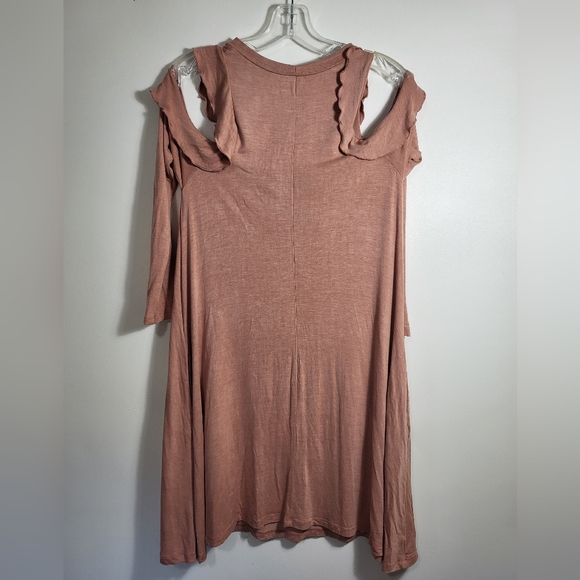 Elan pink jersey mini dress w/peek a boo shoulders, women's S  #2382 - Picture 5 of 5